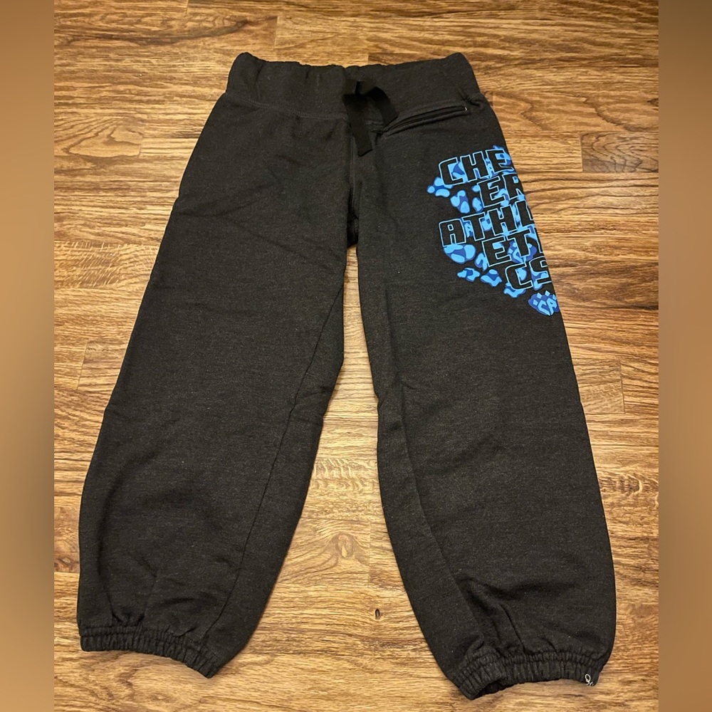 Black cheer athletics sweatpants for youth ages